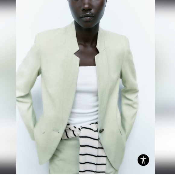 Zara Fitted Blazer with Inverted Lapel Size 2 New With Tag - Picture 4 of 15